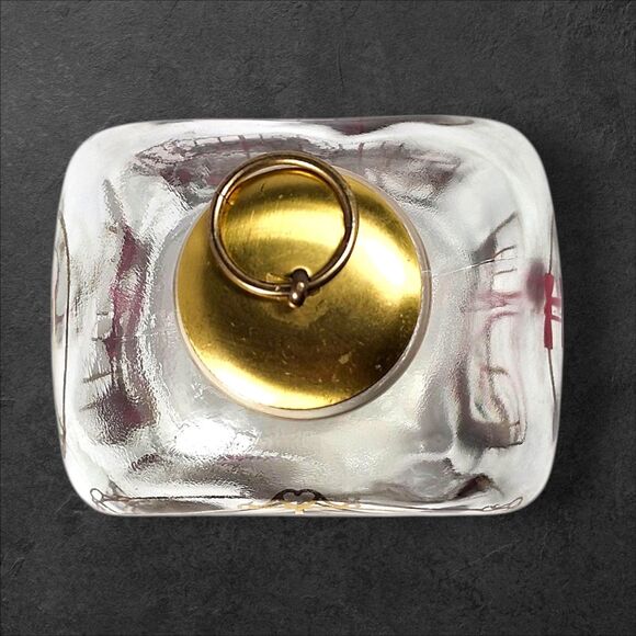 Vintage Holmegaard Christmas Time Decanter Bottle Danish Holiday Glass Gold - Picture 5 of 10